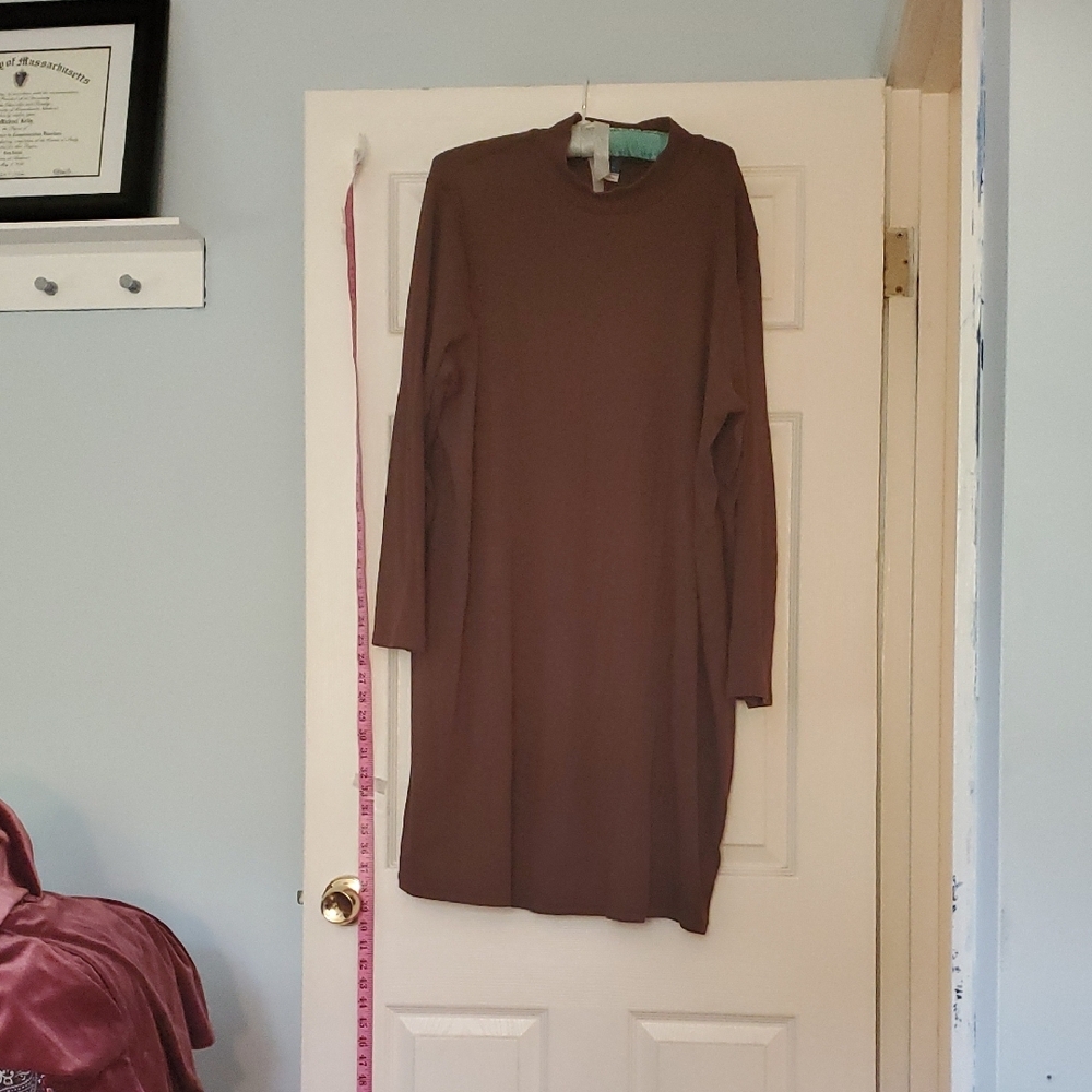 Elegant Brown Long Sleeve Dress